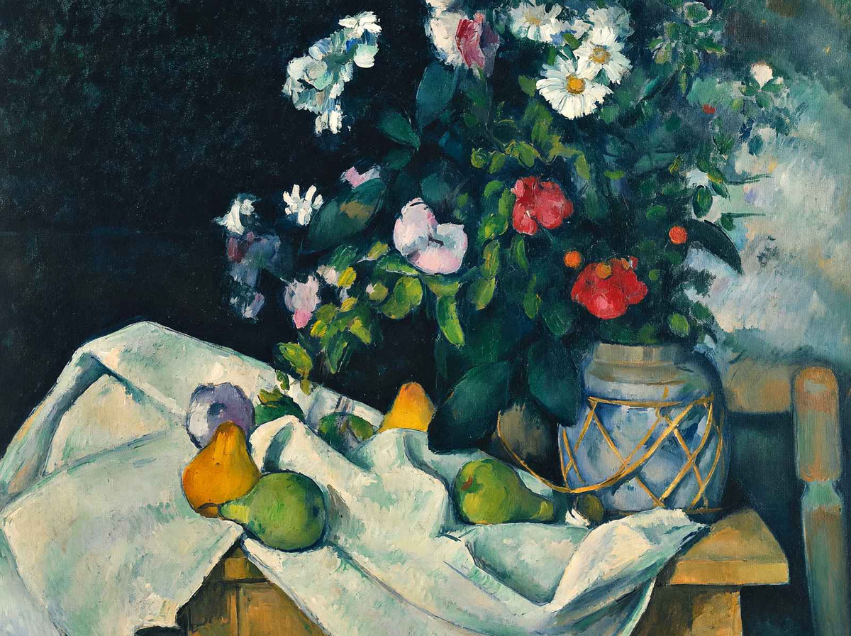 Still Life with Flowers and Fruit Art Print 1890 by Paul Cezanne (6 Sizes)