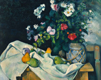 Still Life with Flowers and Fruit art print by Paul Cezanne (1890)