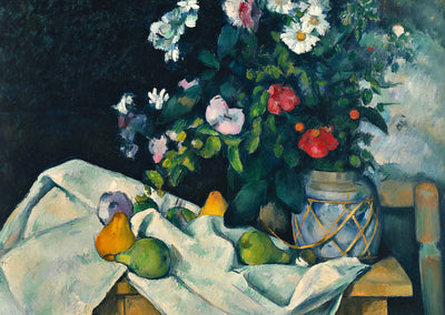 Still Life with Flowers and Fruit Art Print 1890 by Paul Cezanne (6 Sizes)