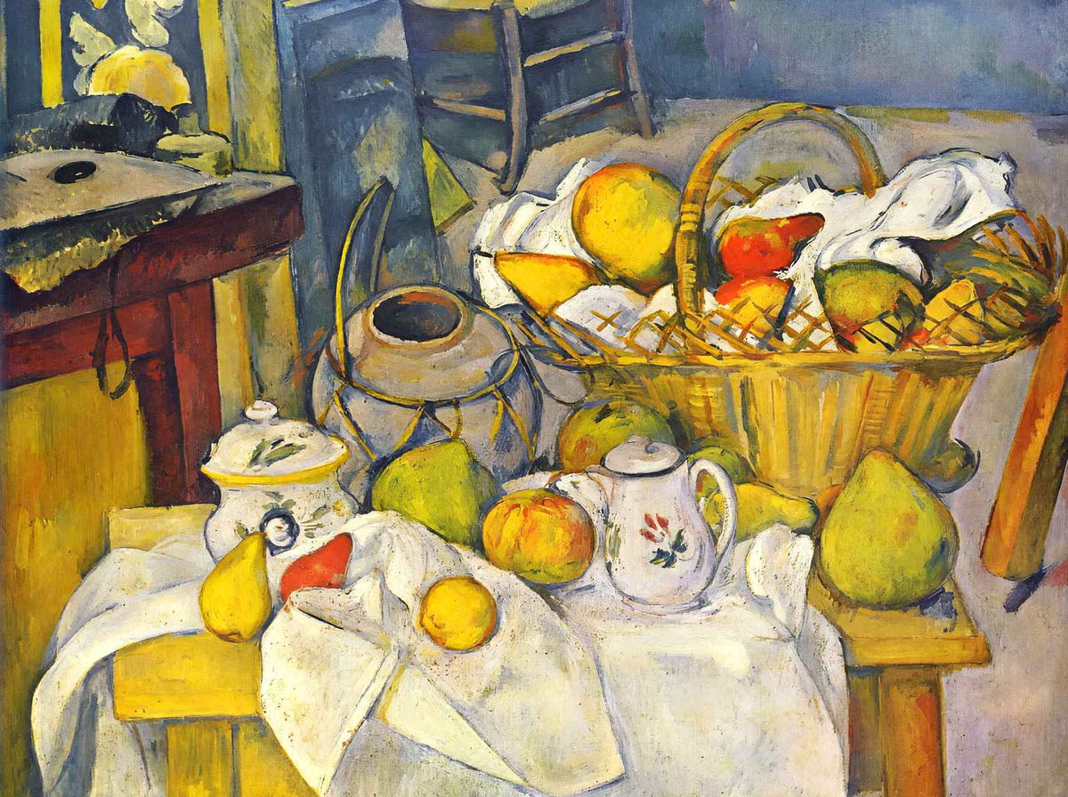Still Life with Basket (Kitchen Table) 1890 by Paul Cezanne Art Print (6 Sizes)