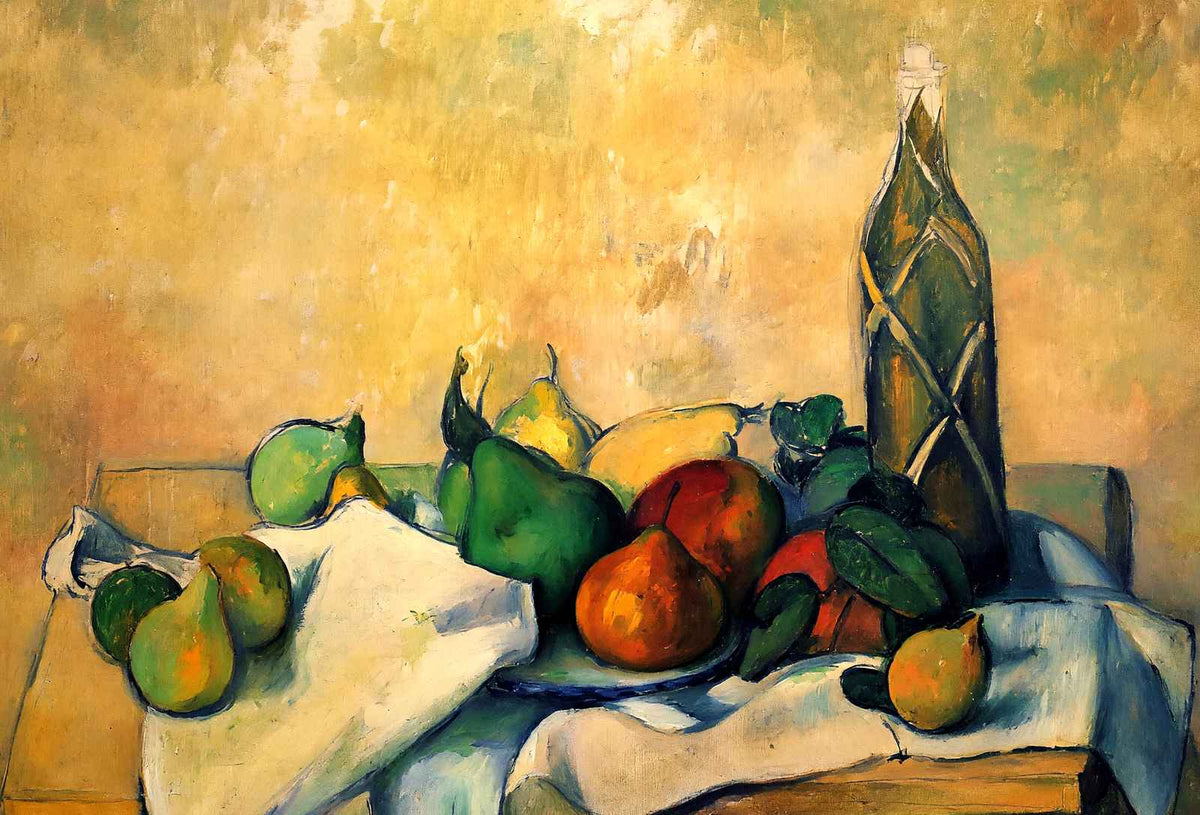 Still Life, Bottle of Rum 1890 Painting by Paul Cezanne Fine Art Print (6 Sizes)