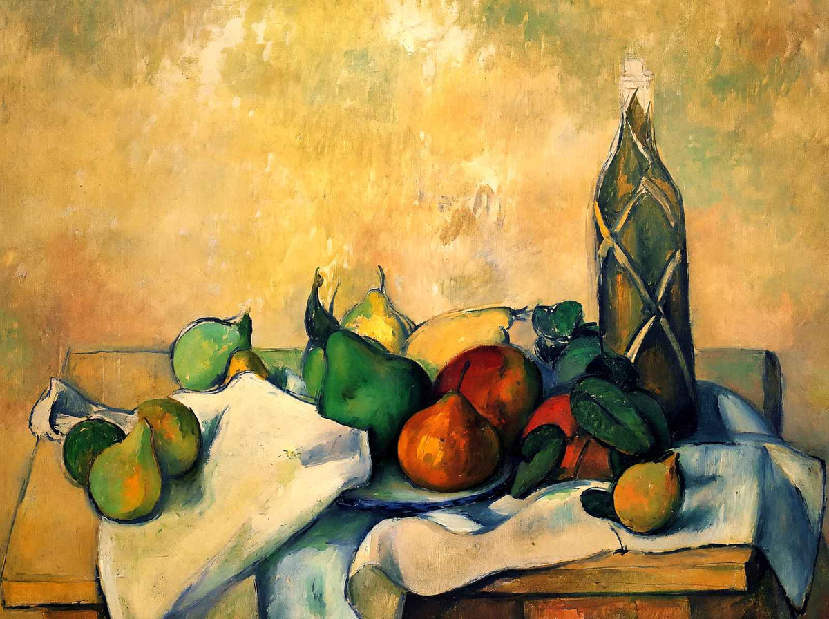 Still Life, Bottle of Rum 1890 Painting by Paul Cezanne Fine Art Print (6 Sizes)