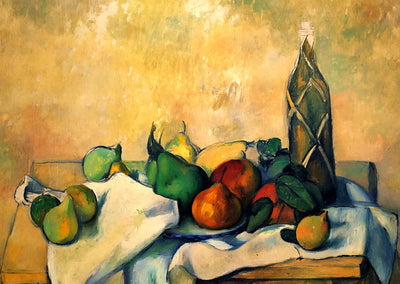 Still Life, Bottle of Rum 1890 Painting by Paul Cezanne Fine Art Print (6 Sizes)