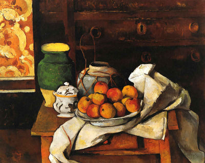 Still Life in Front of a Chest of Drawers painting by Paul Cezanne (1887)