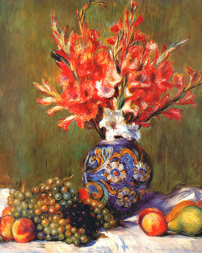 Still Life Flowers and Fruit art print by Pierre-Auguste Renoir (1889)