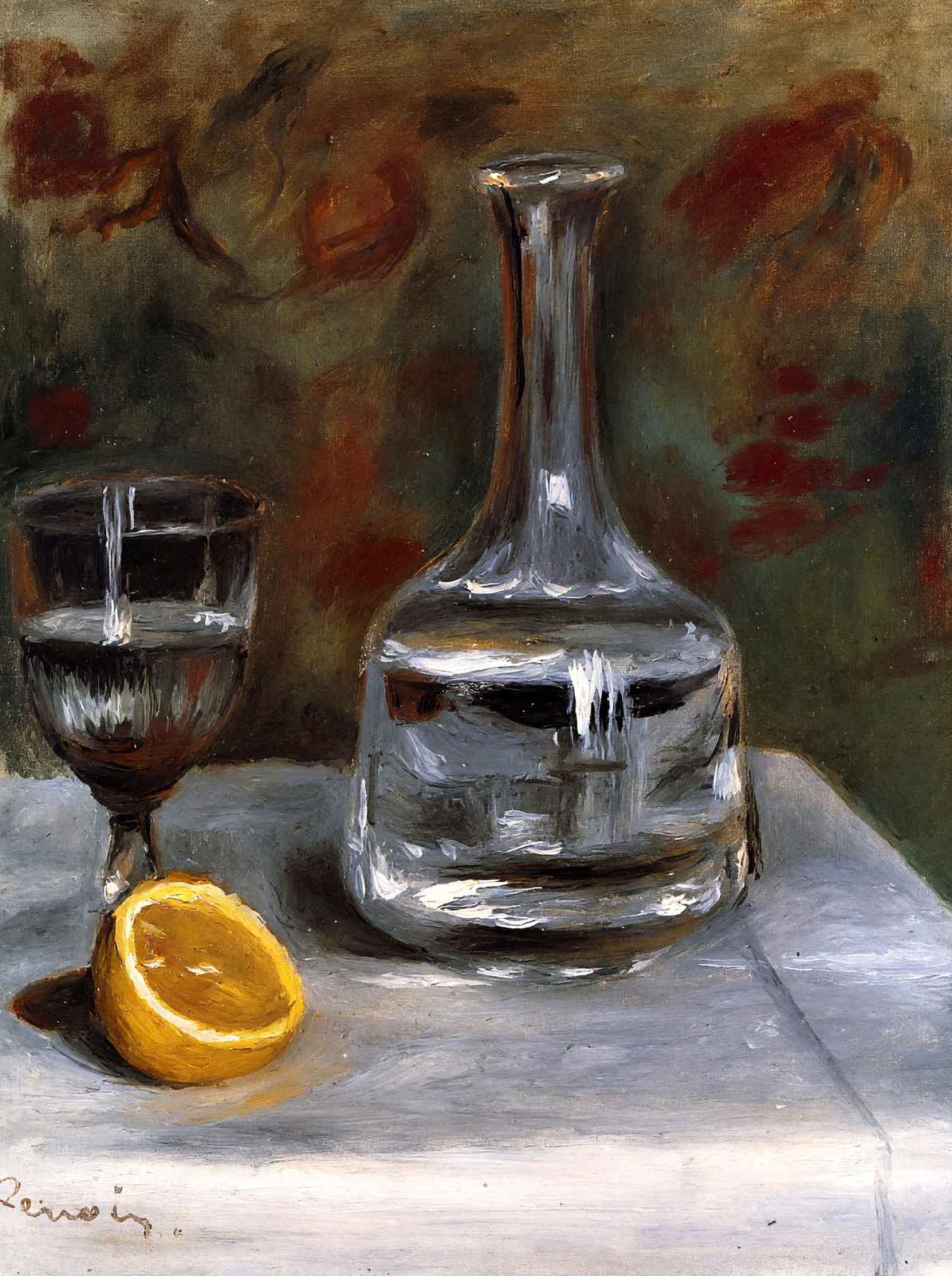 Still Life with Carafe Art Print 1892 by Pierre-Auguste Renoir (6 Sizes)