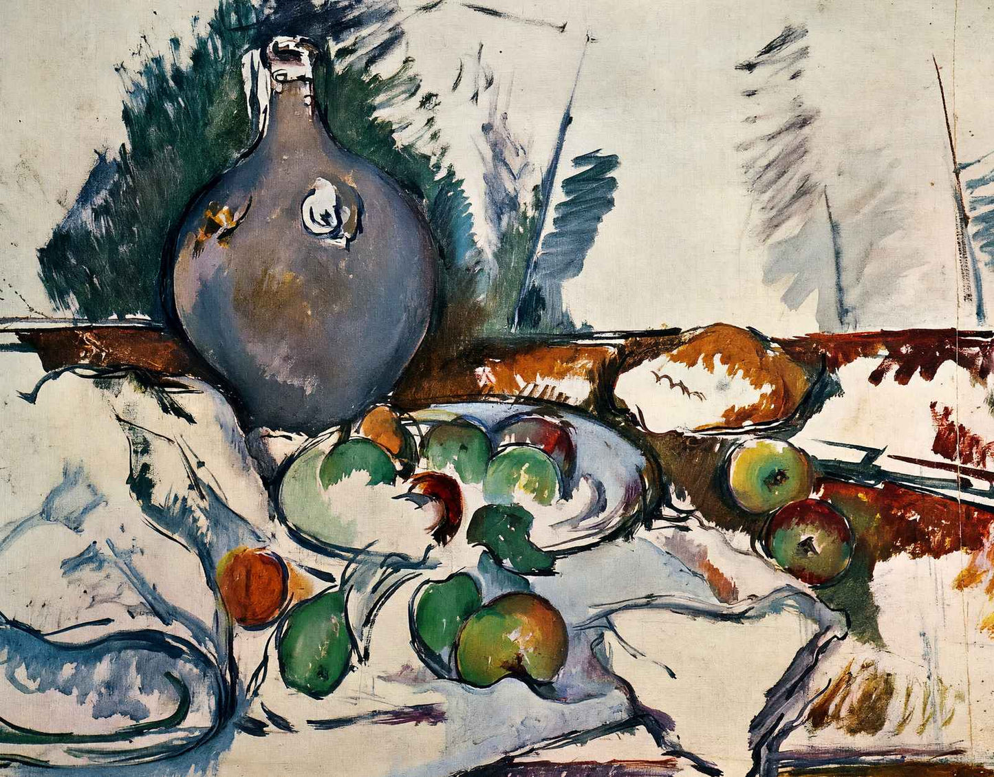 Still Life with Water Jug Fine Art Print 1893 Painting by Paul Cezanne (6 Sizes)