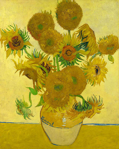 Still Life - Vase with Fifteen Sunflowers art print