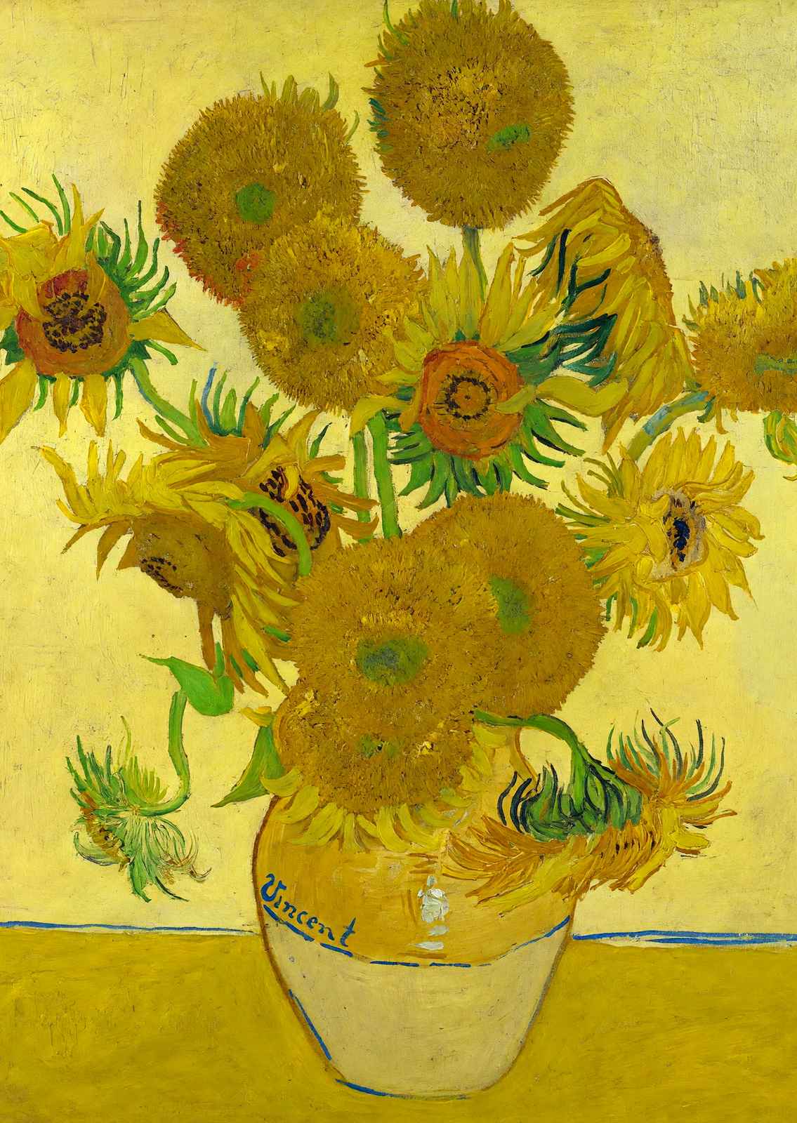 Still Life - Vase with Fifteen Art Print Sunflowers by van Gogh (6 Sizes)