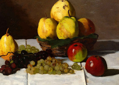 Still Life with Pears and Grapes Art Print 1867 by Claude Monet (6 Sizes)