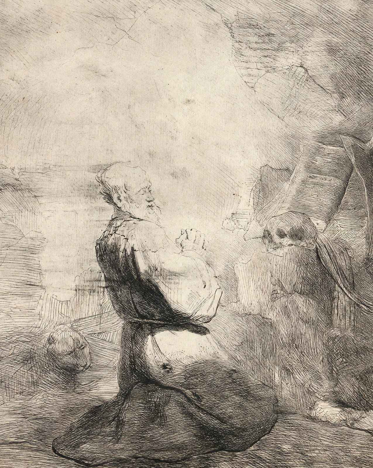 St. Jerome Kneeling fine art print by Rembrandt (1630)