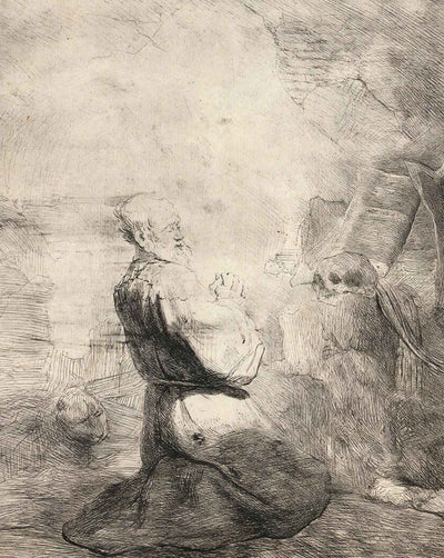 St. Jerome Kneeling fine art print by Rembrandt (1630)