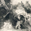 St. Jerome in an Italian Landscape Art Print 1653 Drawing by Rembrandt (6 Sizes)