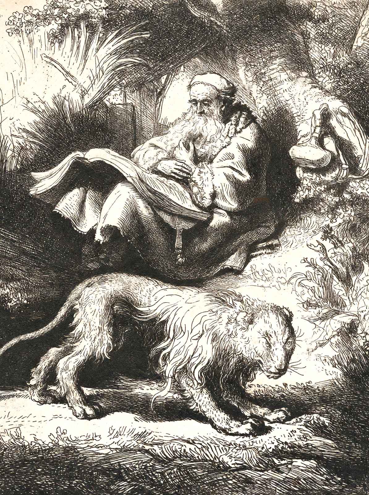 St. Jerome Reading Art Print 1634 Painting by Rembrandt (6 Sizes) - Acid Free
