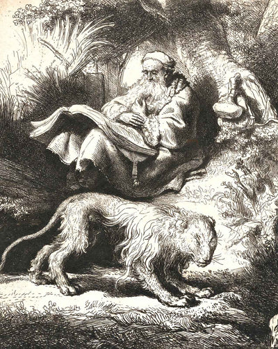 St. Jerome Reading art print by Rembrandt (1634)