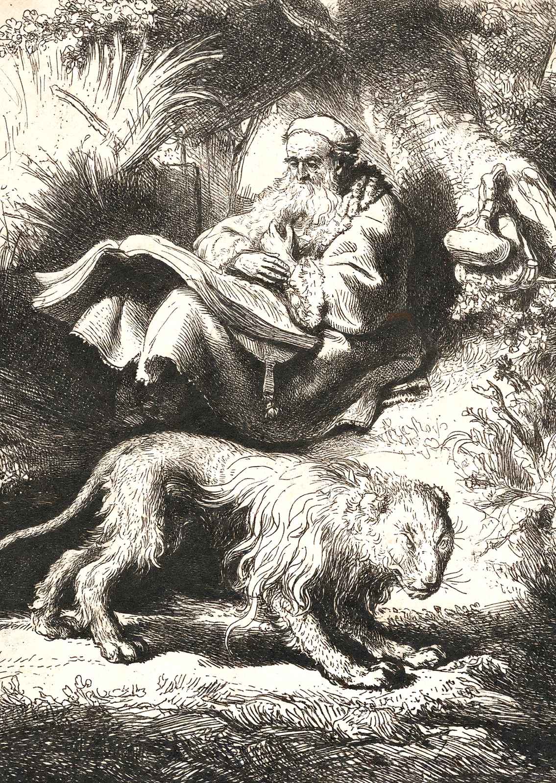 St. Jerome Reading Art Print 1634 Painting by Rembrandt (6 Sizes) - Acid Free