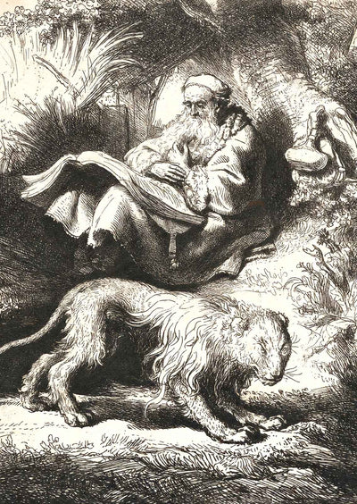 St. Jerome Reading Art Print 1634 Painting by Rembrandt (6 Sizes) - Acid Free