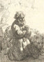 St. Jerome Kneeling in Prayer, Looking Down 1635 Rembrandt Art Print (6 Sizes)