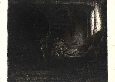 St. Jerome in a Dark Chamber Art Print 1642 Painting by Rembrandt (6 Sizes)