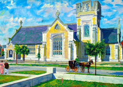 St John's Church Jacksonville FL in 1909 Painting Print (7 Sizes)