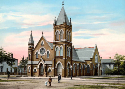 St Michael's Catholic Church Pensacola in 1904 Vintage Print (7 Sizes)