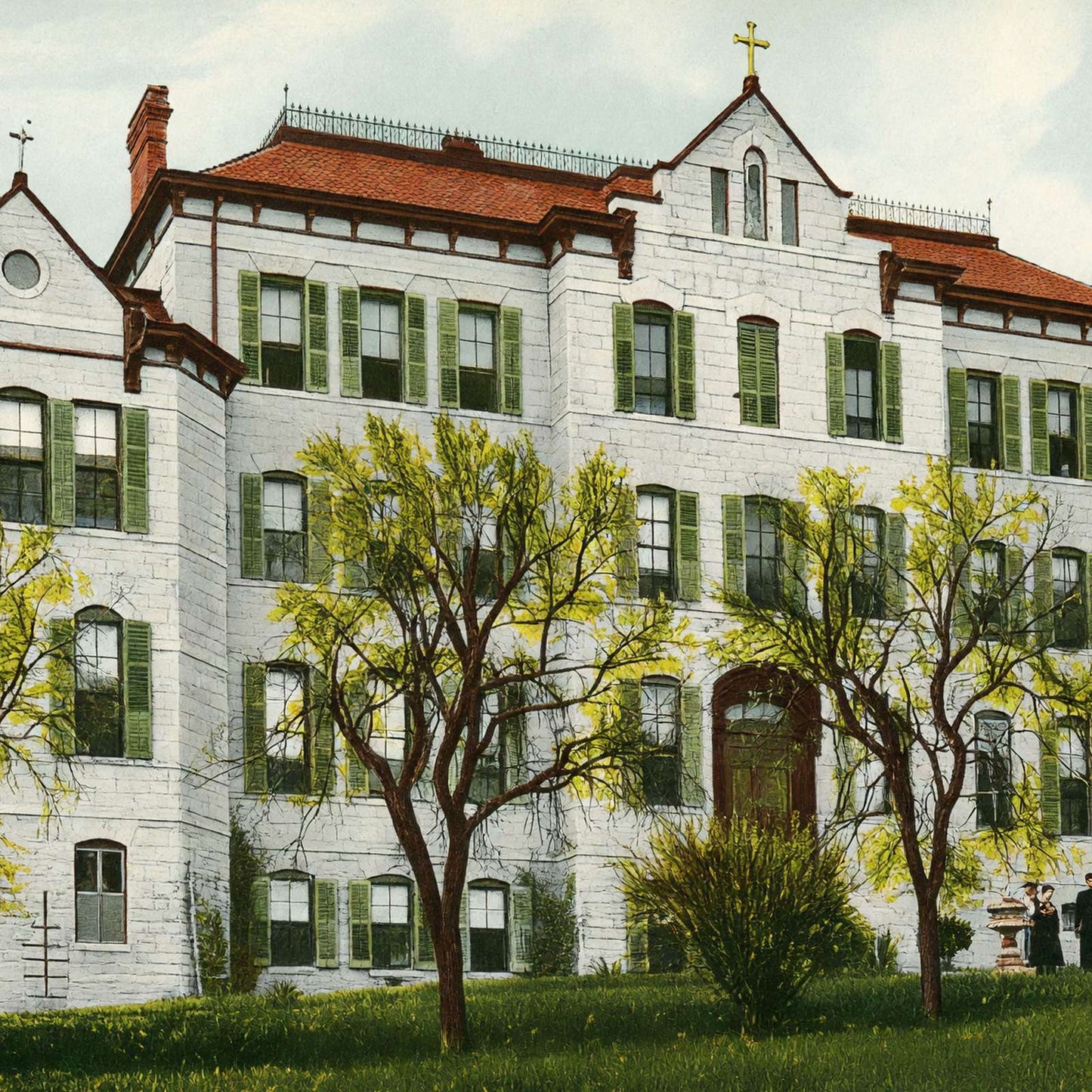St Mary's Academy Austin in 1907 Vintage Print (7 Sizes) - Premium Print