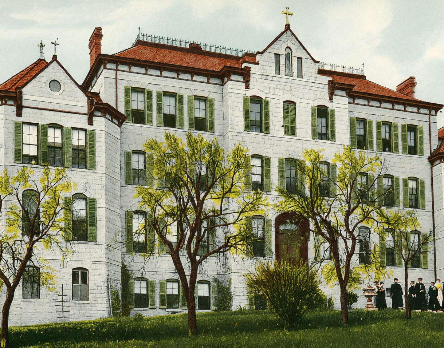 St Mary's Academy Austin in 1907 Vintage Print (7 Sizes) - Premium Print
