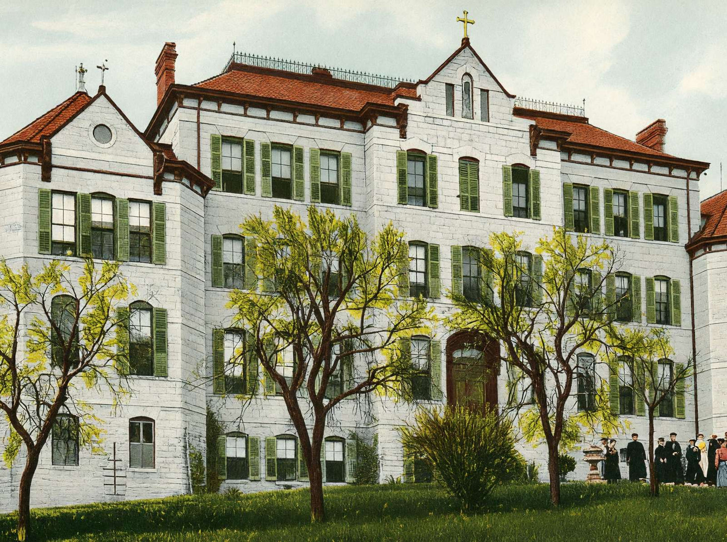 St Mary's Academy Austin in 1907 Vintage Print (7 Sizes) - Premium Print