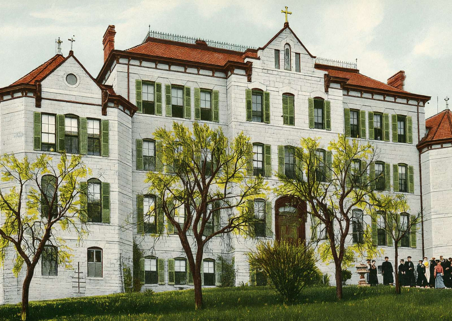 St Mary's Academy Austin in 1907 Vintage Print (7 Sizes) - Premium Print
