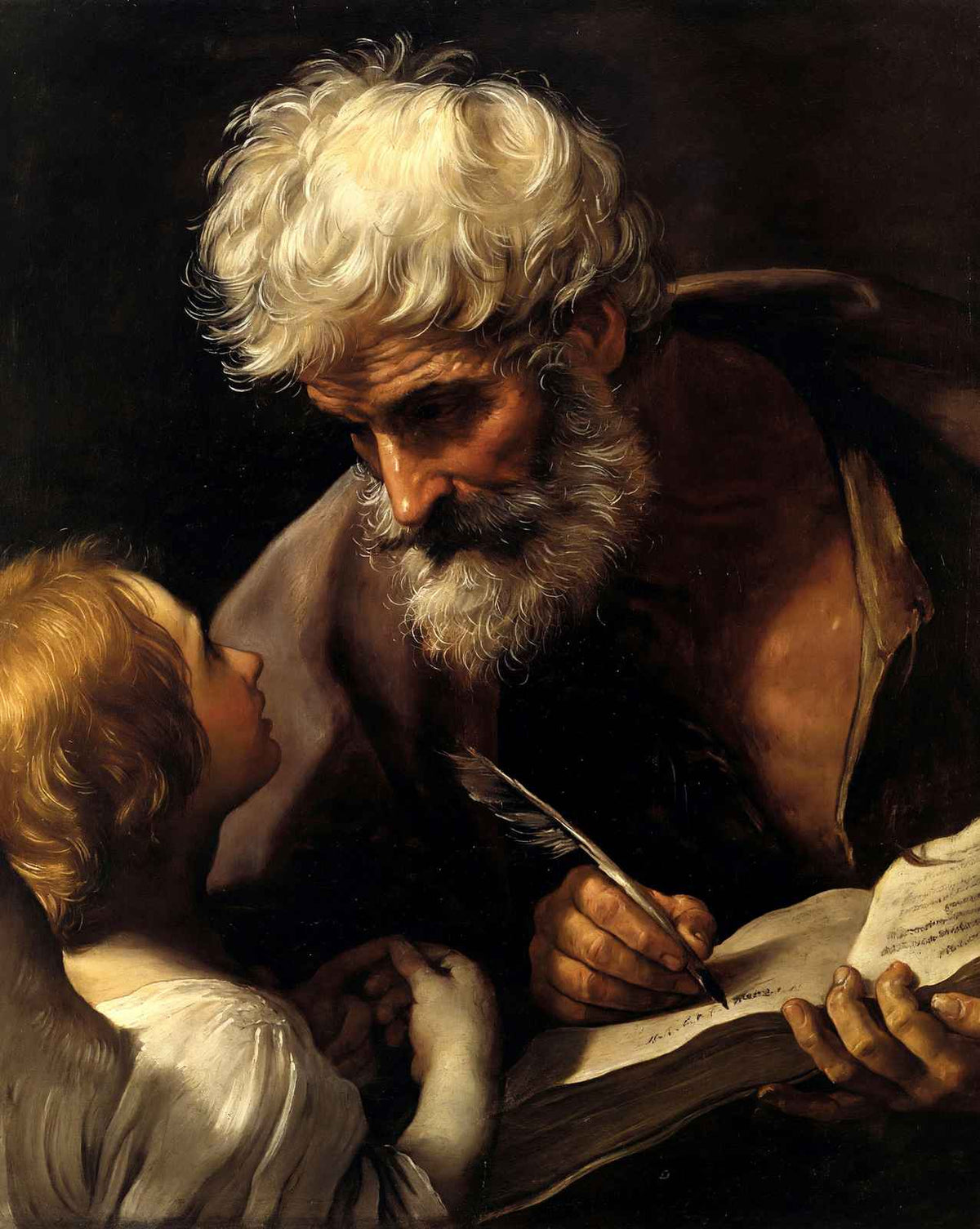 St. Matthew and the Angel art print by Guido Reni