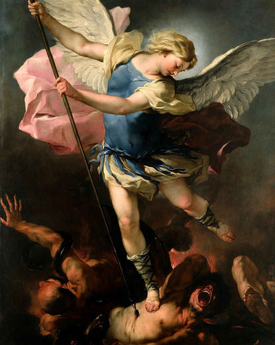 St. Michael (Stepping on Satan) fine art print by Luca Giordano