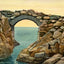 Stone Arch Cliff Walk Rough Point Newport in 1907 Vintage Print (7 Sizes)