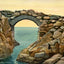 Stone Arch Cliff Walk Rough Point Newport in 1907 Vintage Print (7 Sizes)