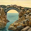 Stone Arch Cliff Walk Rough Point Newport in 1907 Vintage Print (7 Sizes)