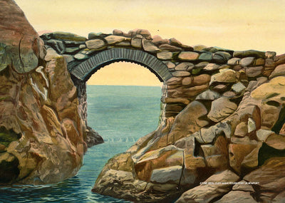 Stone Arch Cliff Walk Rough Point Newport in 1907 Vintage Print (7 Sizes)