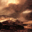 Stormy Landscape painting by Rembrandt (1638)