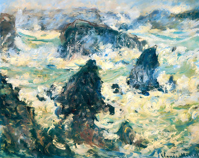 Storm on the Cote de Belle-Ile painting print by Claude Monet (1886)