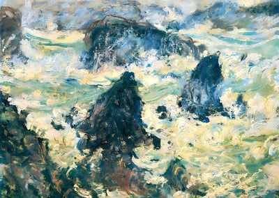 Storm on the Cote de Belle-Ile Art Print 1886 Painting by Claude Monet (6 Sizes)
