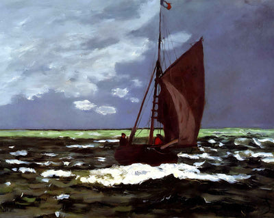Stormy Seascape painting print by Claude Monet (1867)
