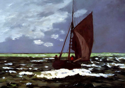 Stormy Seascape Art Print 1867 Painting by Claude Monet (6 Sizes) - Restored