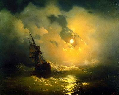 Stormy Sea at Night art print by Ivan Aivazovsky