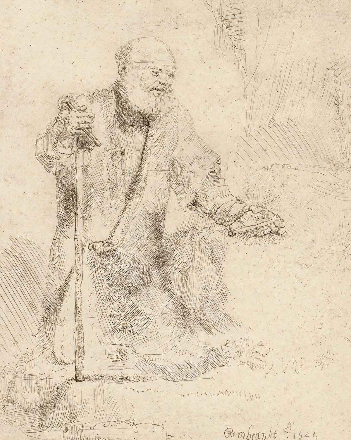 St. Peter in Penitence fine art print by Rembrandt (1645)