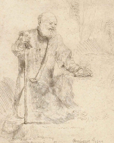 St. Peter in Penitence fine art print by Rembrandt (1645)