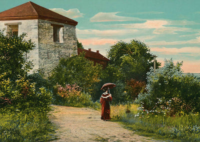 Old Block House Fort Snelling in 1906 Vintage Print (7 Sizes) - Premium Print