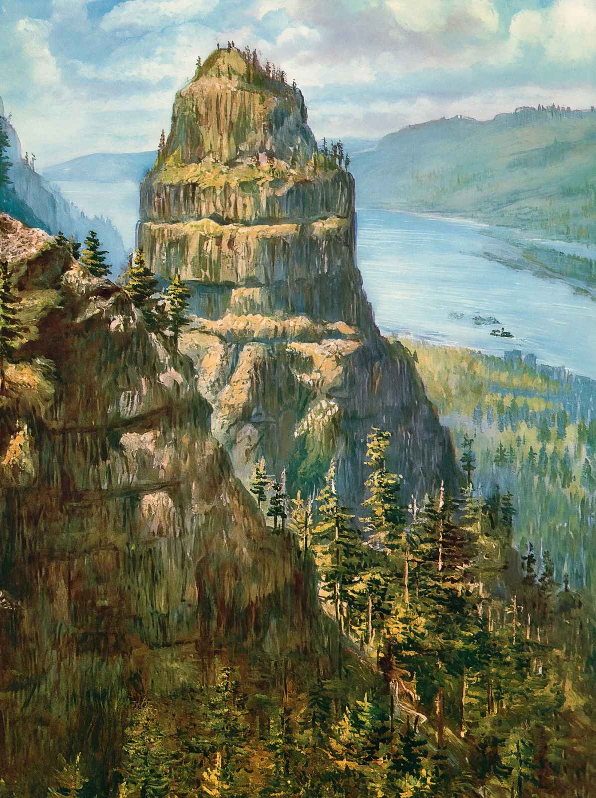 St Peters Dome Columbia River in 1908 Vintage Print (7 Sizes) - Restored