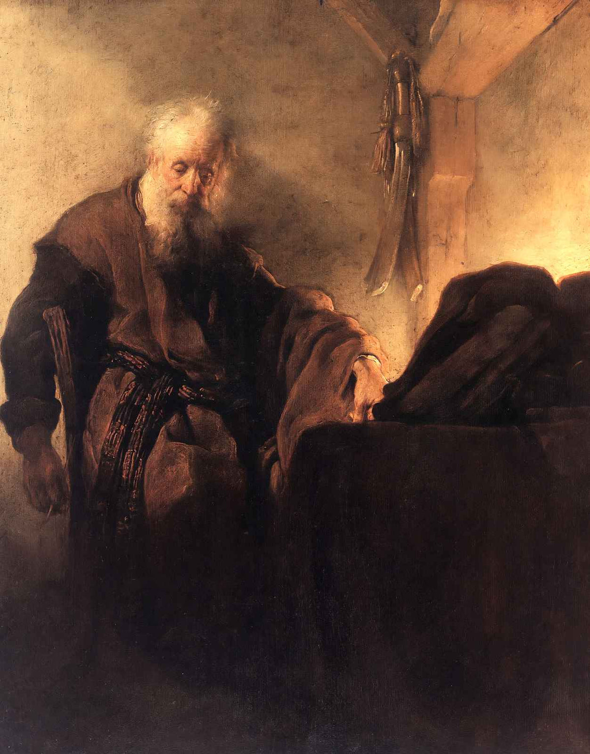 St. Paul at His Writing Desk Fine Art Print 1630 Painting by Rembrandt (6 Sizes)