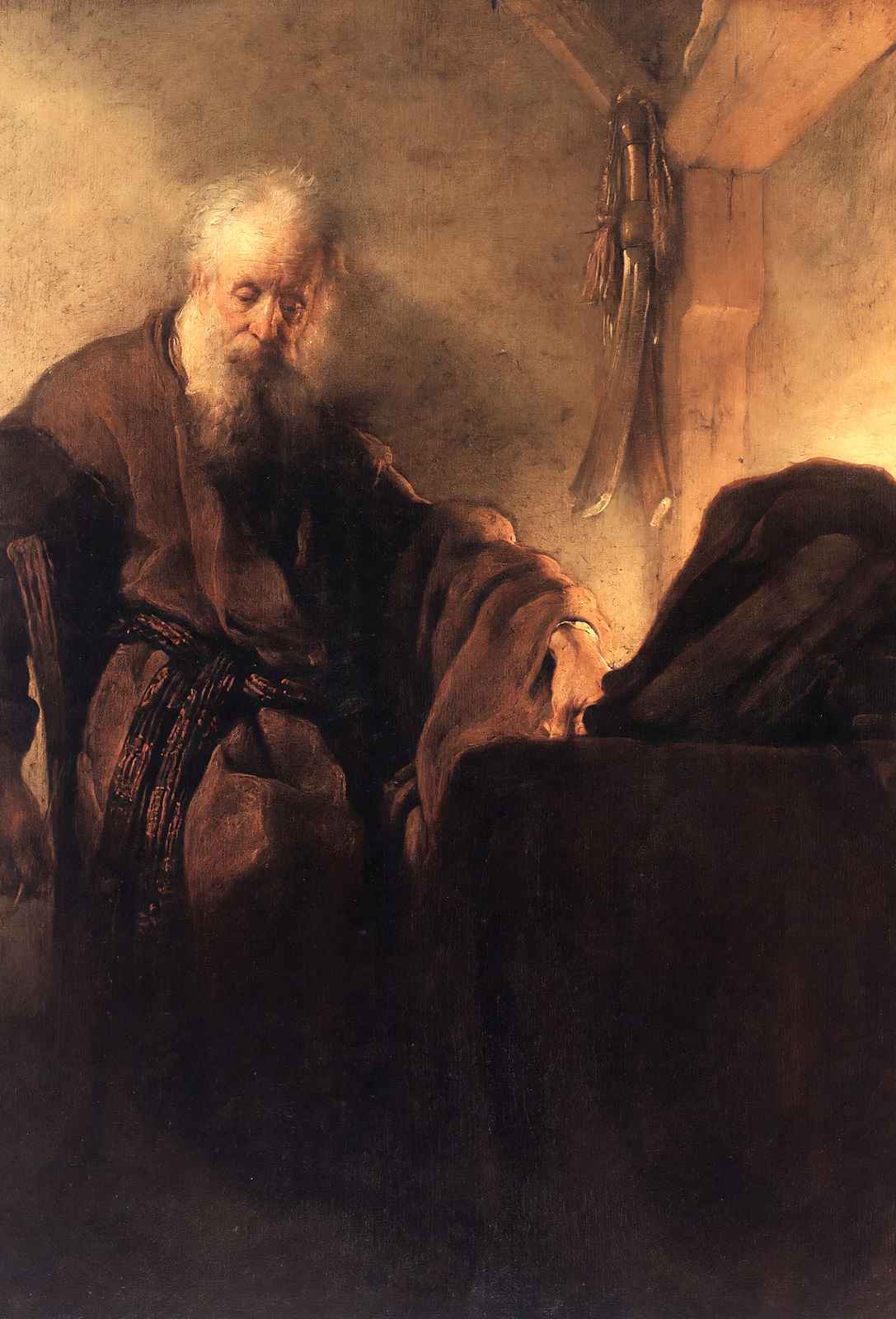 St. Paul at His Writing Desk Fine Art Print 1630 Painting by Rembrandt (6 Sizes)