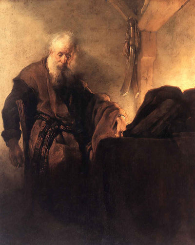St. Paul at His Writing Desk fine art print by Rembrandt (1630)
