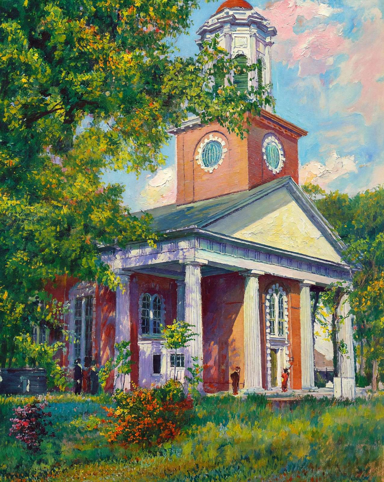 St Paul's Church in Augusta in 1905 painting