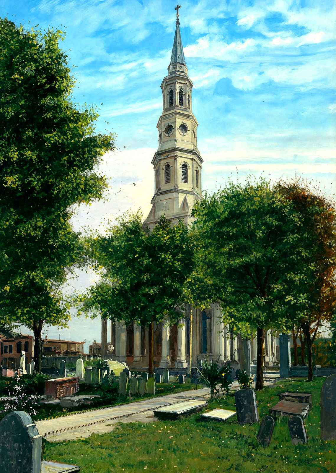 St Philip's Church Charleston in 1906 Art Print (7 Sizes) - Reproduction